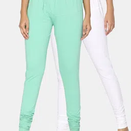 TSG Bliss Women Pack Of 2 Solid Churidar-Length Leggings-image-23