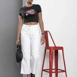 Tommy Hilfiger Printed Pure Cotton Slim Fit Crop T-shirt-image-92