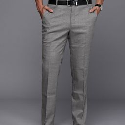Raymond Men Checked Slim Fit Mid-Rise Formal Trousers-picture-19