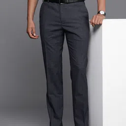 Raymond Men Mid Rise Self Design Textured Slim Fit Formal Trousers-picture-22