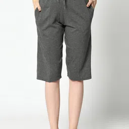 mack jonney VIMAL JONNEY Women Grey Solid Lounge Shorts-picture-38