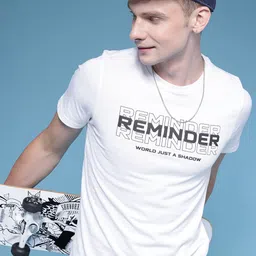 HERE&NOW Typography Printed Pure Cotton T-shirt-picture-53