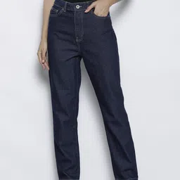 Boohoo Women Pure Cotton High-Waist Straight Leg Jeans-picture-12