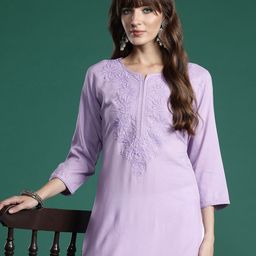 Indo Era Floral Embroidered Thread Work Kurta-picture-22