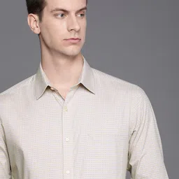 Raymond Men Pure Cotton Self Design Slim Fit Formal Shirt-image-97