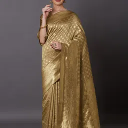 Mitera Beige Woven Design Kanjeevaram Saree-picture-14