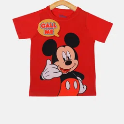 YK Disney Boys Red Printed Round Neck T-shirt-image-31