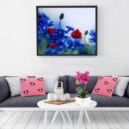 Aapno Rajasthan Multicoloured Floral Canvas Painting-image-32