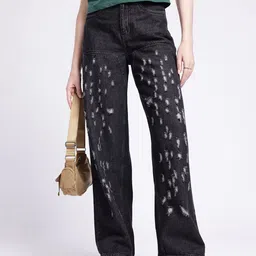 glitchez Women Street Sassy 90'S Baggy High-Rise Highly Distressed Jeans-image-88