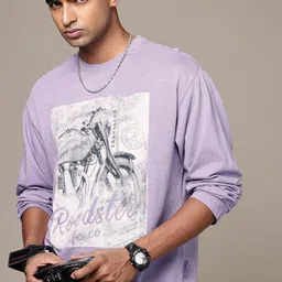 The Roadster Life Co. Graphic Printed Drop-Shoulder Sleeves Pure Cotton Relaxed T-shirt-picture-31