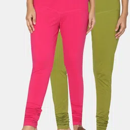 tsg bliss Women Pack of RANI And OLIVE GREEN Churidar Leggings-picture-43