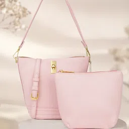 DressBerry Textured Shoulder Bag with Pouch-image-0