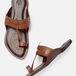 House of Pataudi Men Leather Kolhapuri Sandals-picture-8
