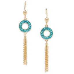 Moon Dust Gold-Plated & Blue Contemporary Drop Earrings-picture-30