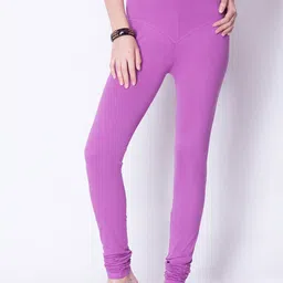 Dollar Missy Women Purple Solid Churidar Length Leggings-image-43