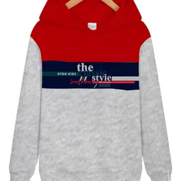 KYDA KIDS Boys Grey Printed Hooded Sweatshirt-image-37