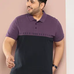 Sztori Men Plus Size Colourblocked Polo Collar Pure Cotton T-shirt-picture-55