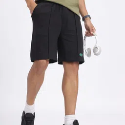 glitchez Men Pleated Regular Fit Shorts-image-3