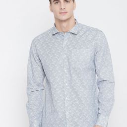METTLE Men White & Black Contemporary Regular Fit Printed Casual Shirt-picture-5