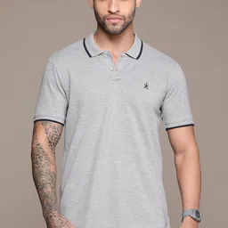Roadster Men Polo Collar Pure Cotton T-shirt-image-0