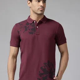 Blackberrys Floral Print Polo Collar T-shirt-picture-56