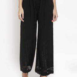 Clora Creation Women Black Solid Straight Palazzos-picture-14