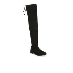 Truffle Collection Women Black Solid Heeled Boots-image-9