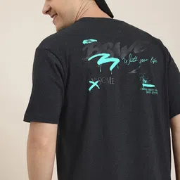HERE&NOW Men Typography Printed Pure Cotton T-shirt-picture-20