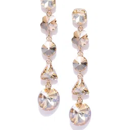 Jewels Galaxy Yellow Gold-Plated Geometric Drop Earrings-image-26