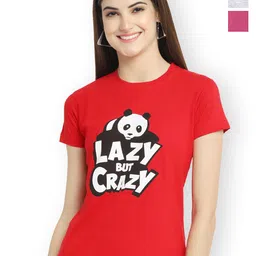 Fabflee Women Multicoloured 3 Printed T-shirt-image-65