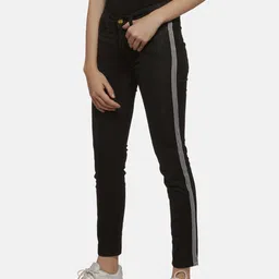 Campus Sutra Women Black Slim Fit Mid-Rise Clean Look Stretchable Jeans-image-12
