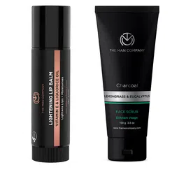THE MAN COMPANY Set of Charcoal Face Scrub & Lightening Lip Balm-image-0
