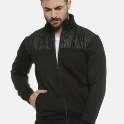 Campus Sutra Men Black Solid Windcheater Bomber Jacket-image-31