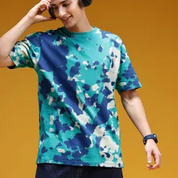 HERE&NOW Printed Relaxed Pure Cotton T-shirt-picture-39