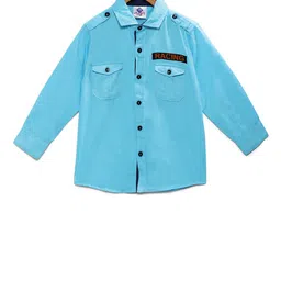 TONYBOY Boys Blue Regular Fit Solid Casual Shirt-image-78