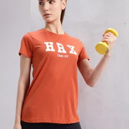 HRX by Hrithik Roshan Brand Logo Print Training T-shirt-picture-15