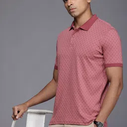 Louis Philippe Geometric Printed Polo Collar Pure Cotton T-shirt-picture-41