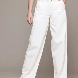 The Roadster Life Co. Women Wide Leg Pure Cotton Jeans-image-85