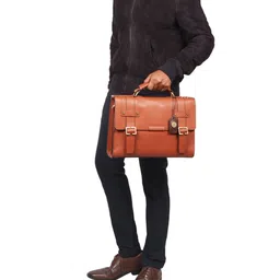 Hidesign Men Leather Briefcase Messenger Bag image 1