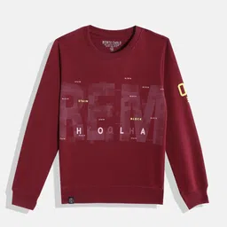 Monte Carlo Boys Maroon & White Typography Printed Sweatshirt-picture-10