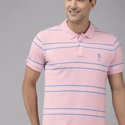 U.S. Polo Assn. Striped Polo Collar Pure Cotton Slim Fit T-shirt image 1