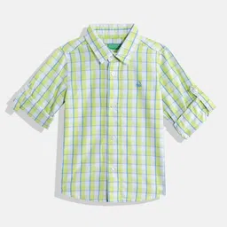 United Colors of Benetton Boys Cotton Windowpane Checked Casual Shirt-picture-39