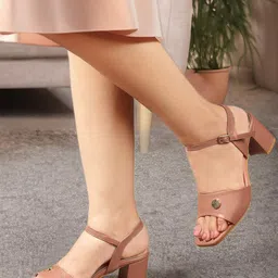DressBerry Textured Party Block Sandals image 1
