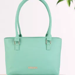 Caprese Sea Green Textured Leather Structured Shoulder Bag-picture-33