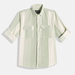 CHARCHIT Boys Comfort Textured Striped Pure Cotton Casual Shirt-picture-13