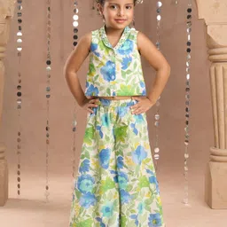 LIL DRAMA Girls Printed Pure Cotton Top with Palazzos-image-51