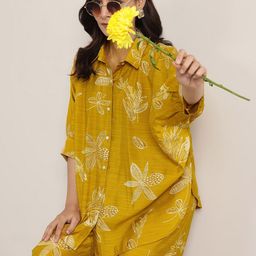 Libas Printed Shirt Collar Tunic With Trousers Co-Ords Set-picture-48