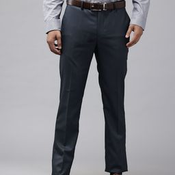 Blackberrys Men Textured Slim Fit Low-Rise Formal Trousers-picture-11