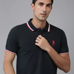 U.S. Polo Assn. Polo Collar Pure Cotton Slim Fit T-shirt-picture-23