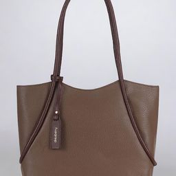 DressBerry Beige Textured Structured Shoulder Bag With Tasselled-picture-38